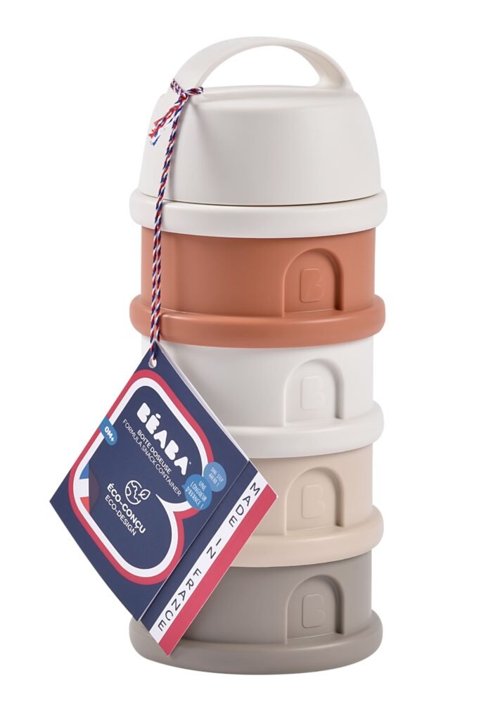 Beaba Formula Milk Container 4 Compartmens - White Terracotta
