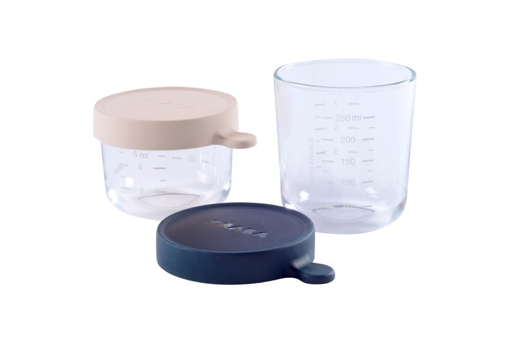 Conservation Jar Glass Set of 2 150ml & 250ml - Pink & Dark Blue