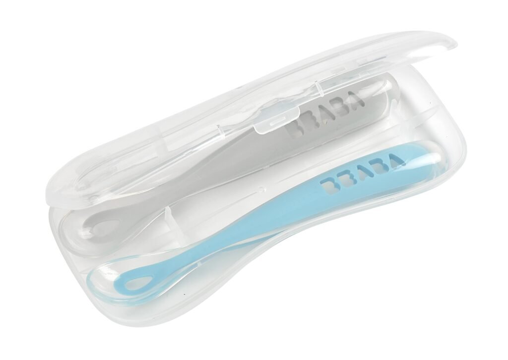 Silicone Spoon 1st Age Set Of 2 + Box - Windy Blue