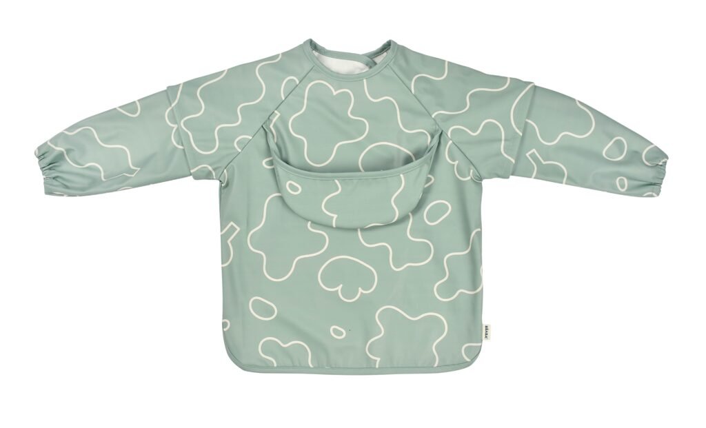 Beaba 2in1 Bib With Removable Sleeves - Sage Green