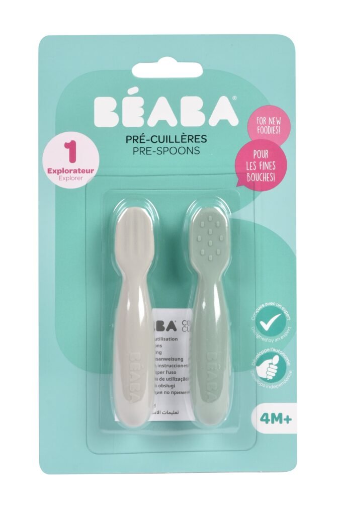 Set of 2 Silicone Pre-Spoons - SageGreen/Velvet Grey