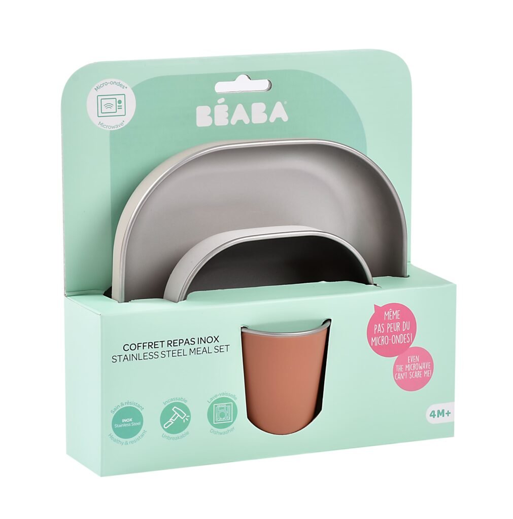 Beaba Stainless Steel Meal Set - Terracotta