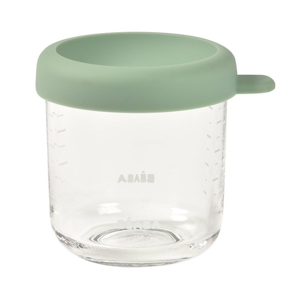 Beaba 250 ml Glass Conservative Jars - Sage green