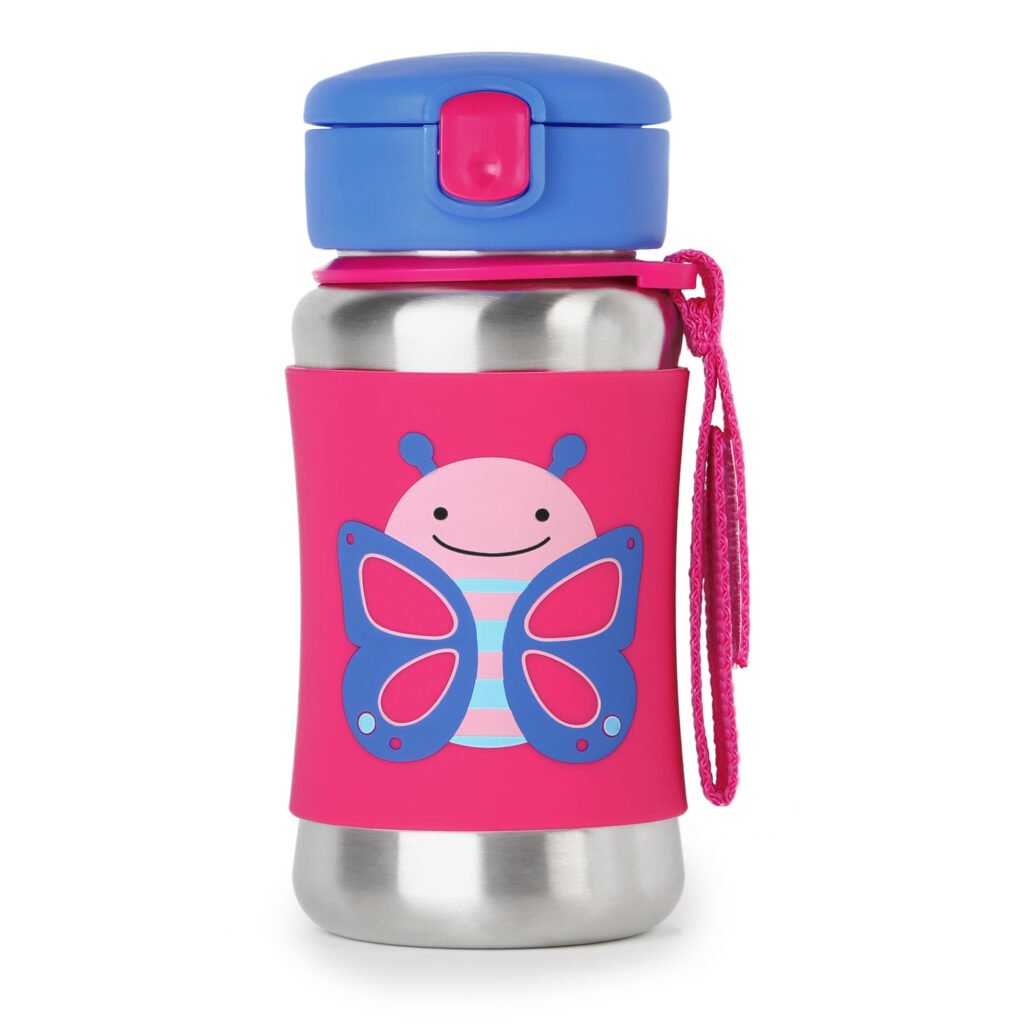 Zoo Stainless Steel Straw Bottle Butterfly