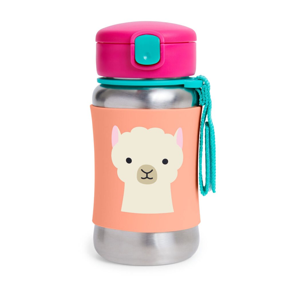 Zoo Stainless Steel Straw Bottle LIama