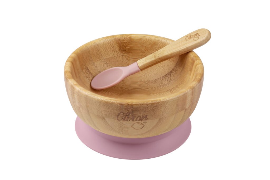 Organic Bamboo Bowl 300ml Suction + Spoon