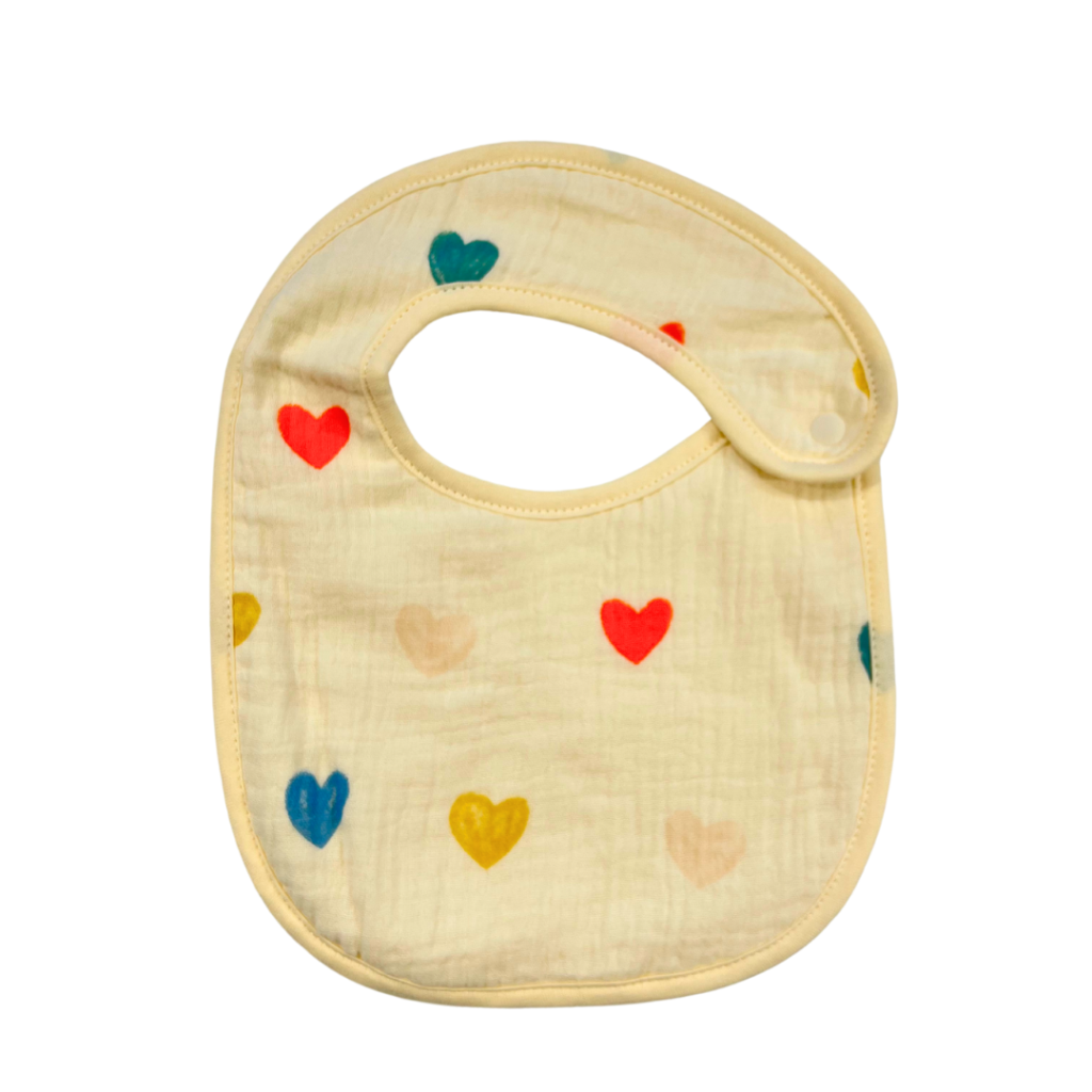 AllBaby Muslin bib Multi color Hearts