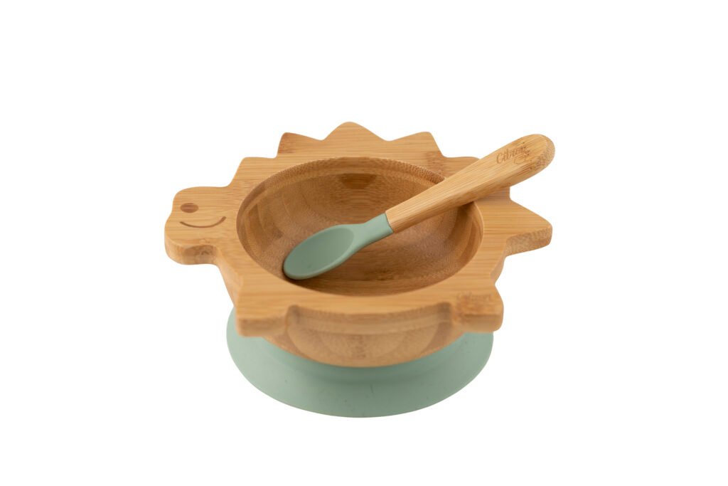 Organic Bamboo Bowl 250ml Suction + Spoon