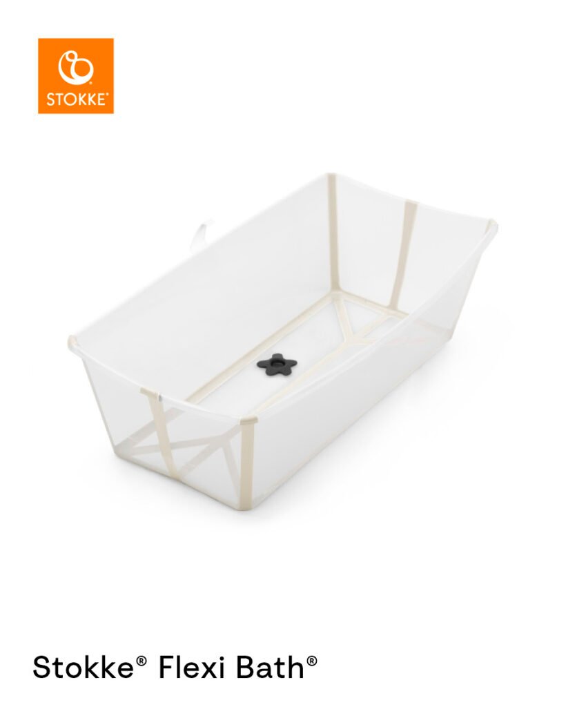 Stokke Flexi Bath X Large Sandy Beige + Flexi Bath Newborn Support White