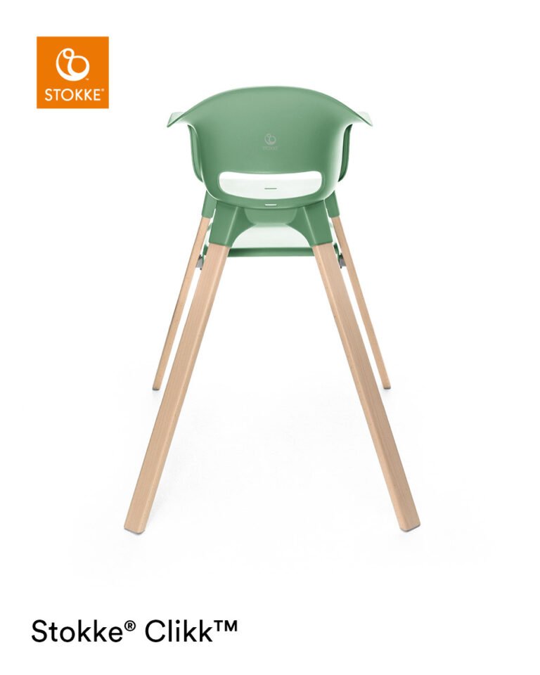 Stokke® Clikk™ High Chair, Natural, Clover Green.