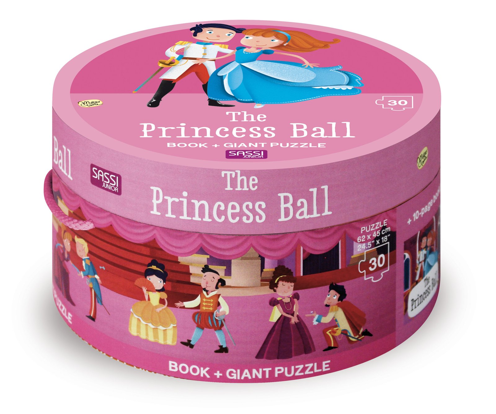 Book And Giant Puzzle Round Box The Princess Ball