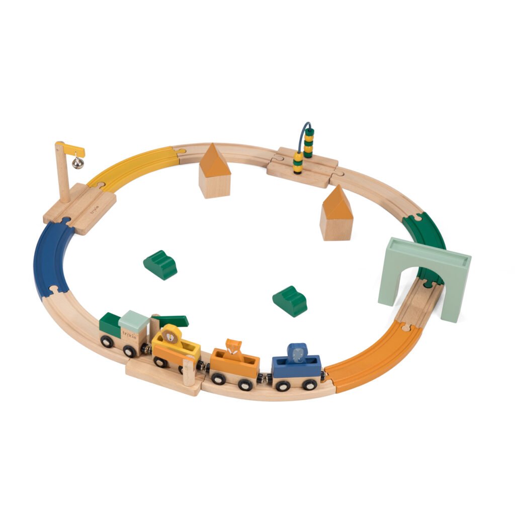 Wooden railway set