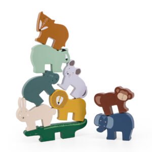 Wooden animal stacking game