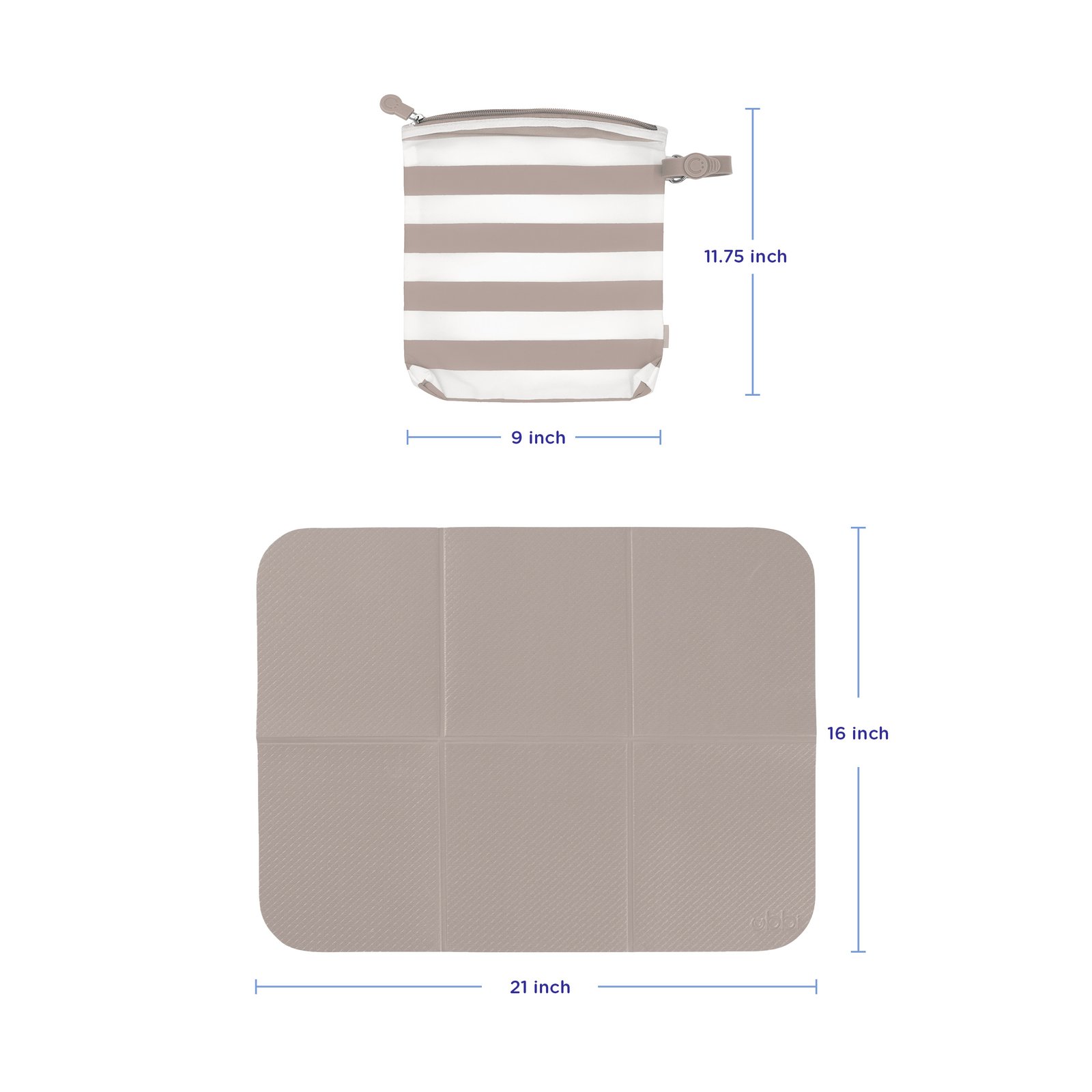 Ubbi – OTG Changing Mat Bag Taupe