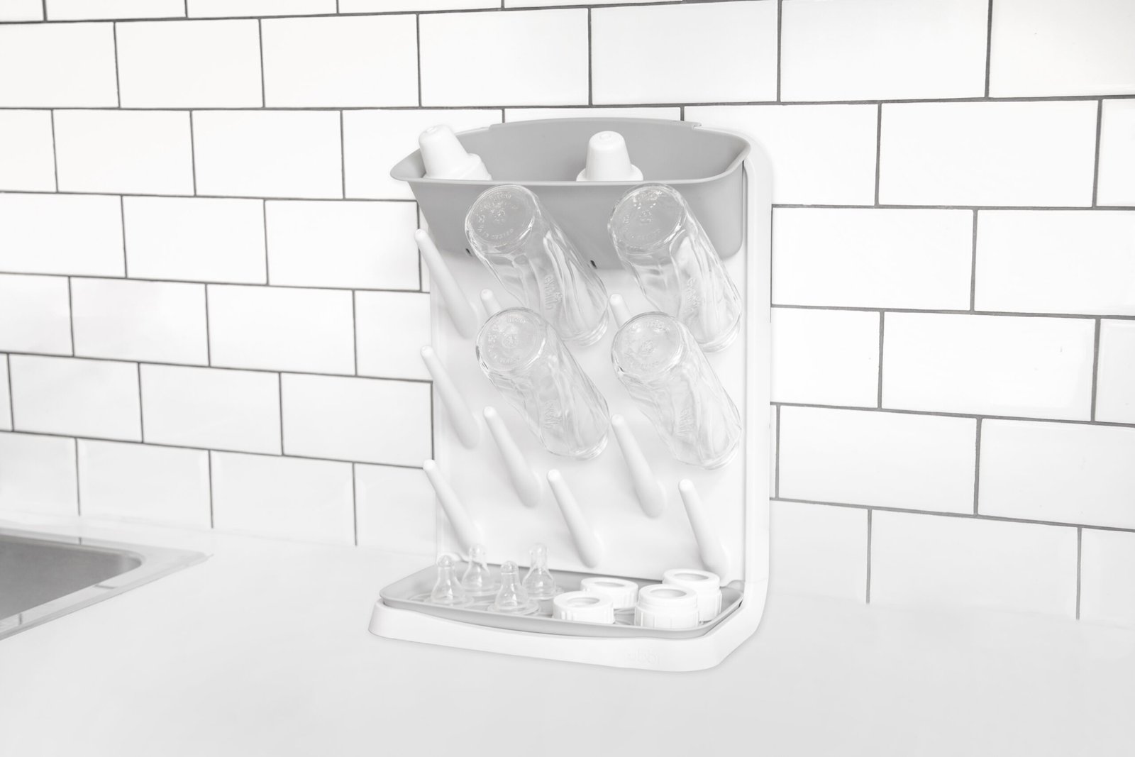 Ubbi – Vertical Bottle Drying Rack Gray