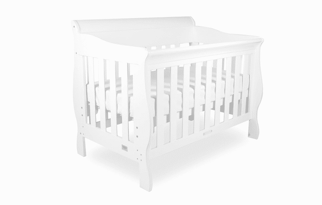 Amani Sleigh Cot – White