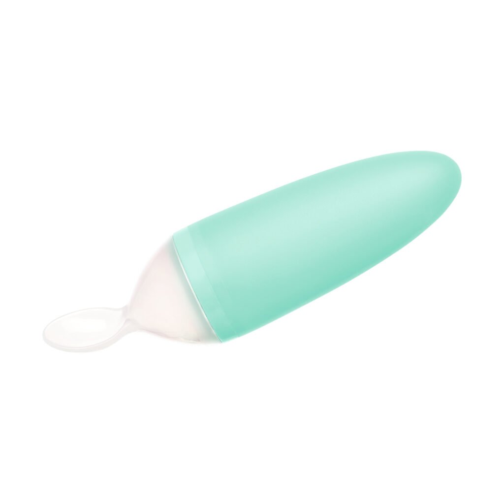 Boon -Squirt Silicone Baby Food Dispensing Spoon Green