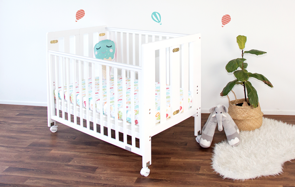 Fold N Go Timber Cot - White