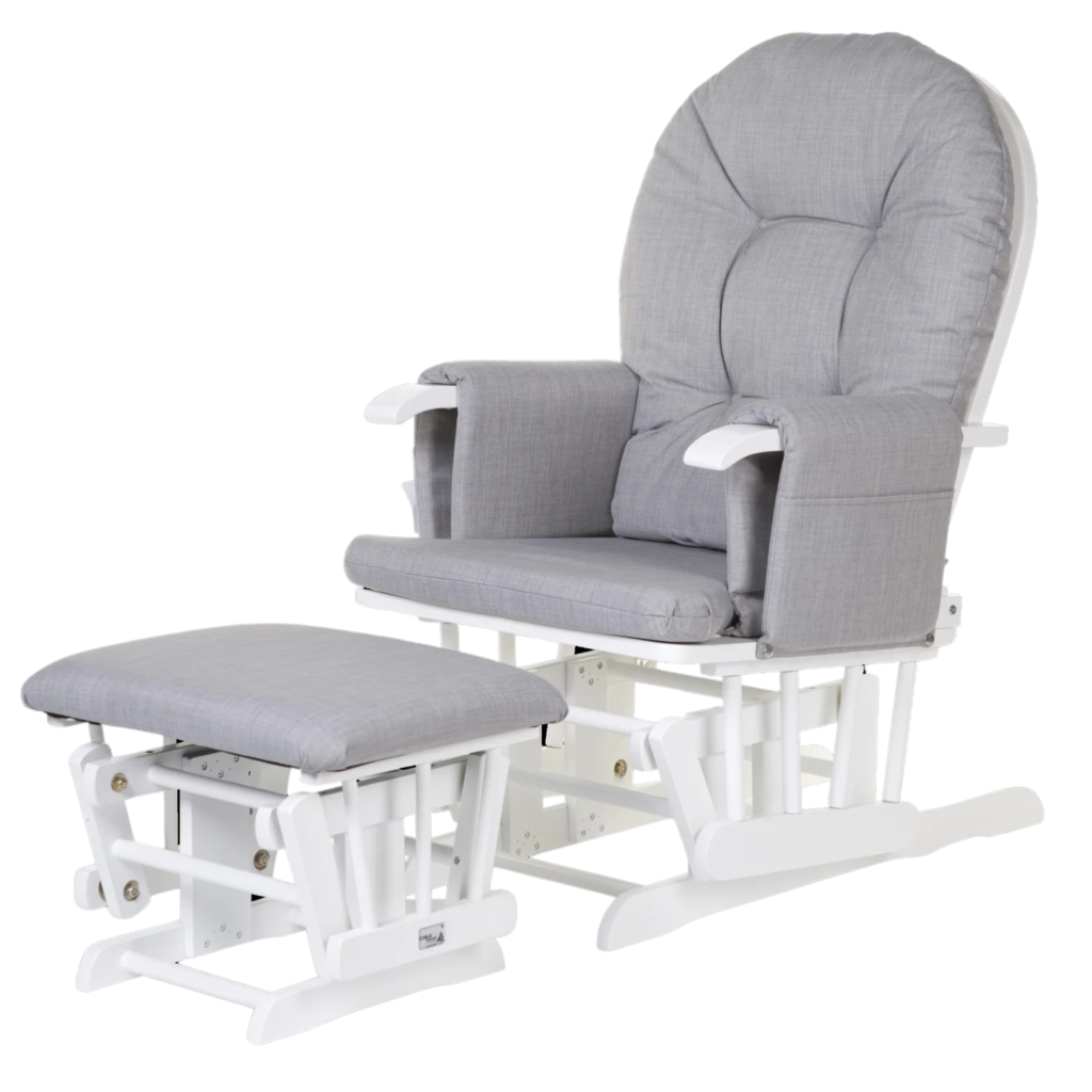 Gliding Chair With Footrest Grey