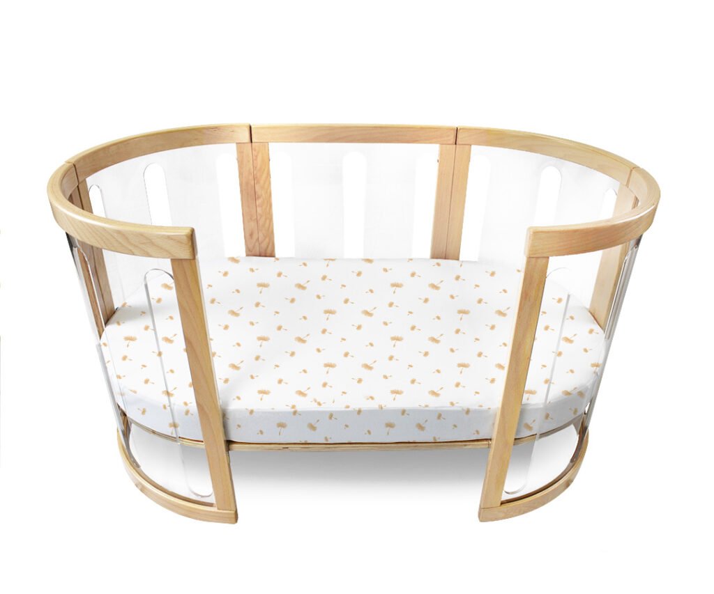 Amani Bebe Jersey Cotton Oval Fitted Sheet - Dandelion