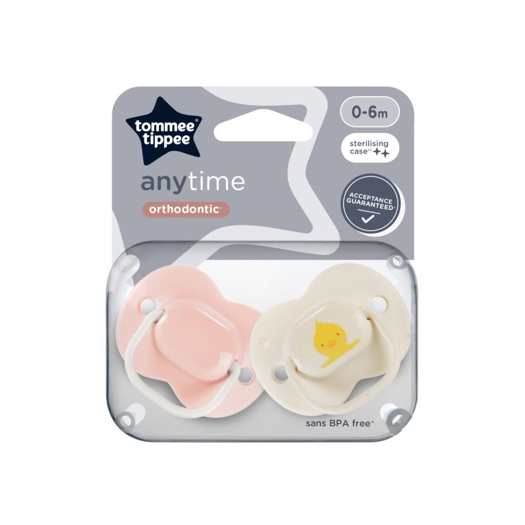 Tommee Tippee  Anytime Soother, Pack of 2,  (0-6 months) - Mix