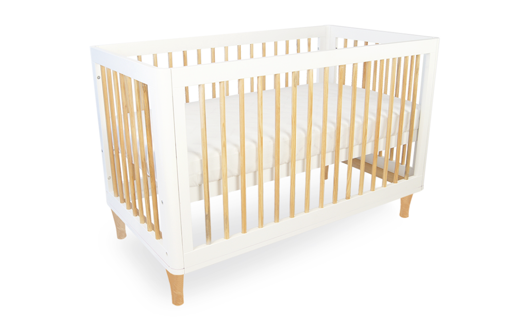 Riya Cot - White/Beech