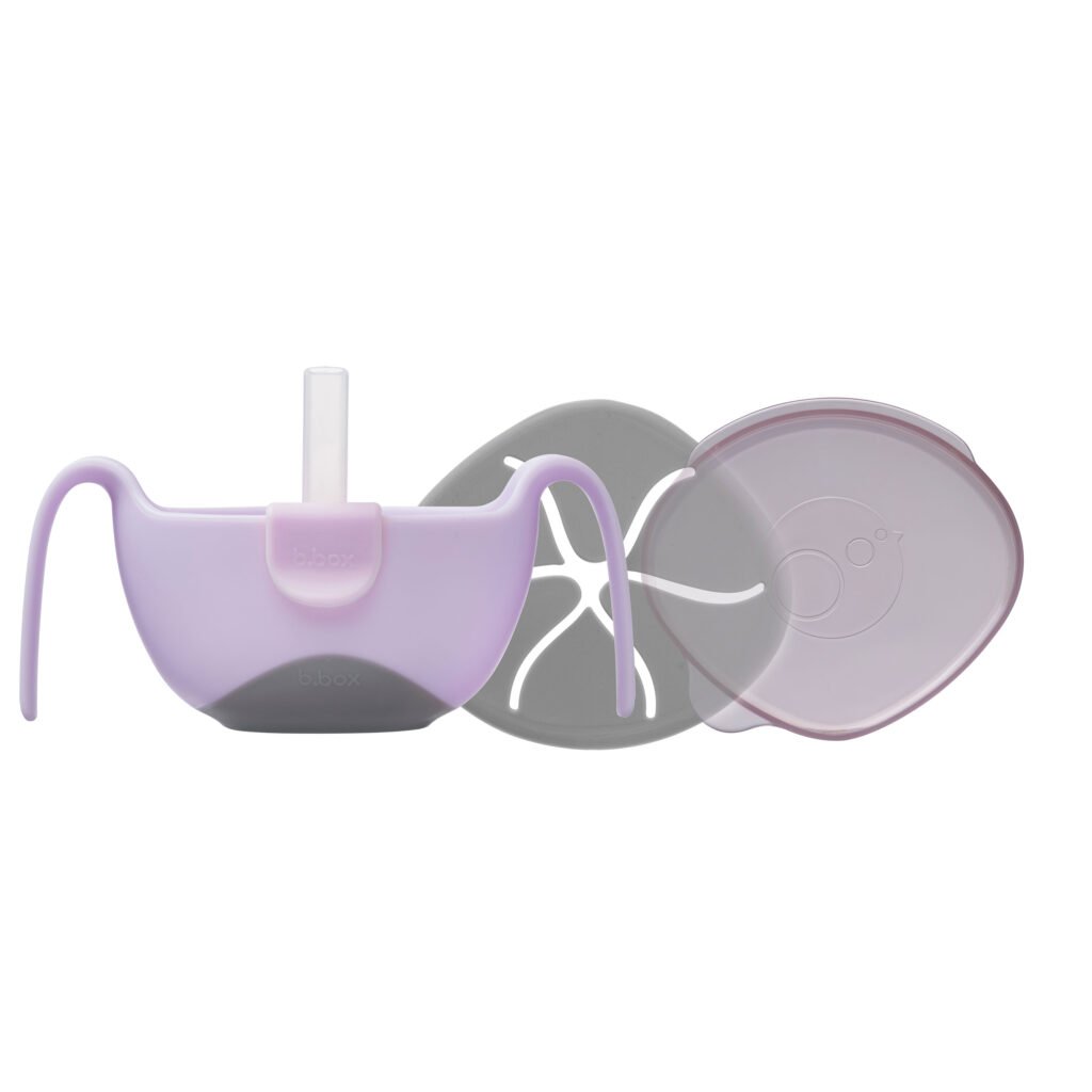 Bbox - Toddler Bowl And Straw - Boysenberry