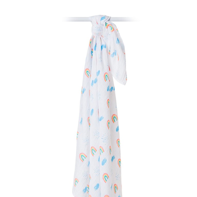 LJ440 - RainbowSkyCottonSwaddle - hanging