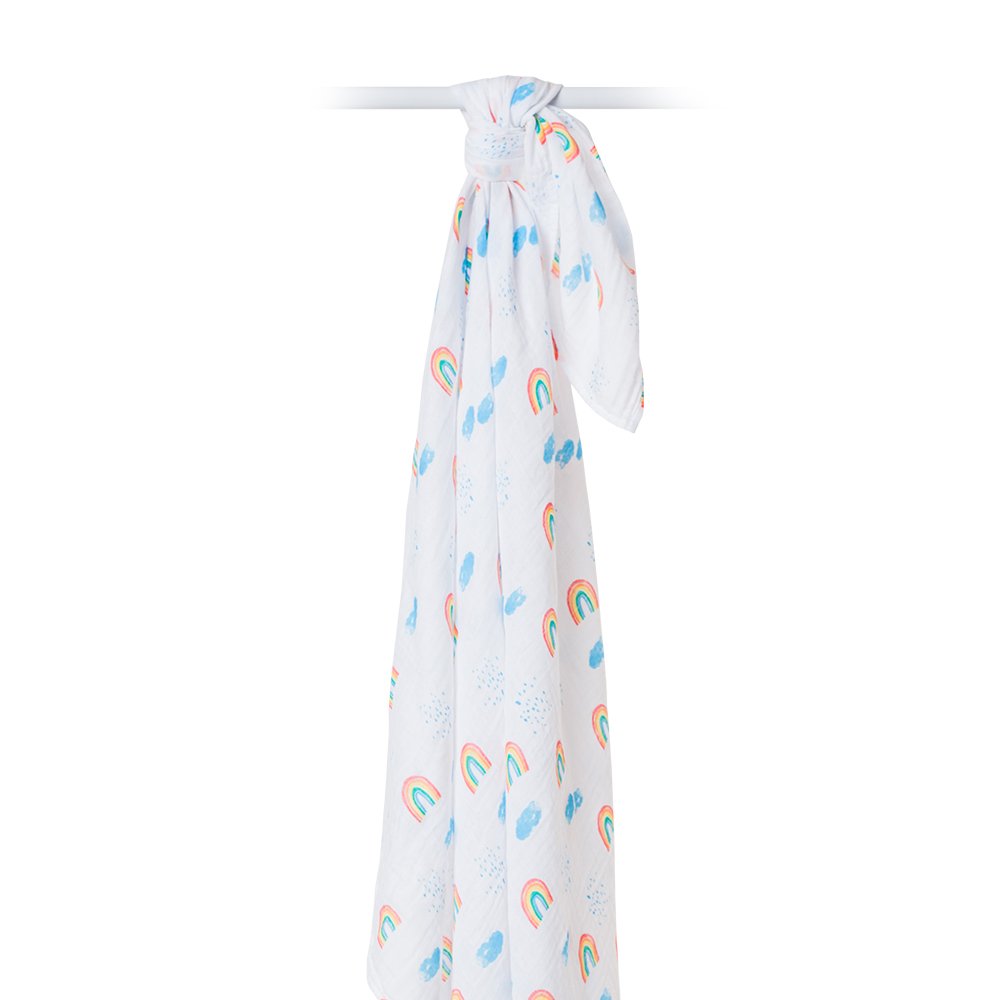 LJ440 - RainbowSkyCottonSwaddle - hanging