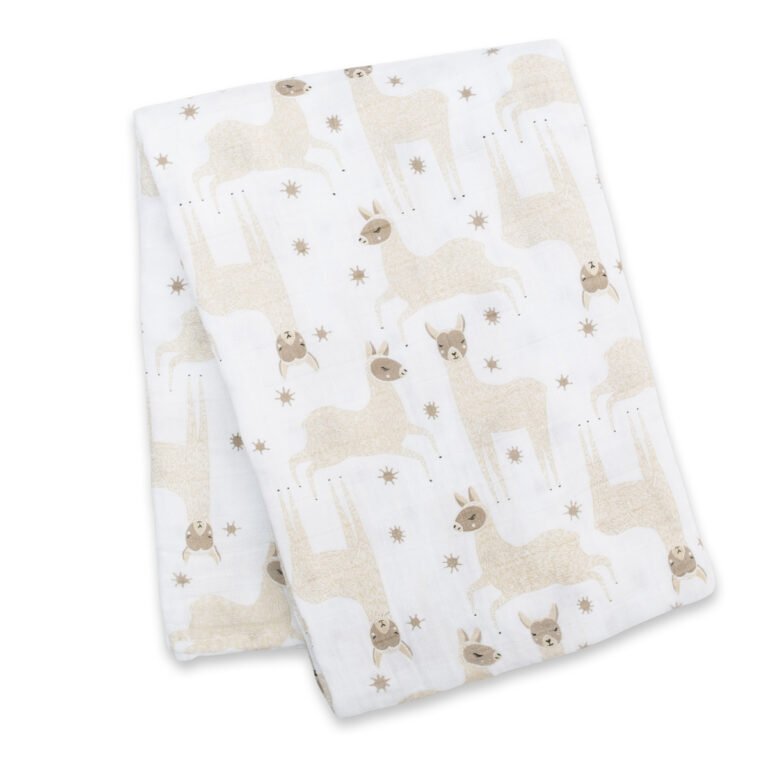 LJ464---LlamaCottonSwaddle---folded