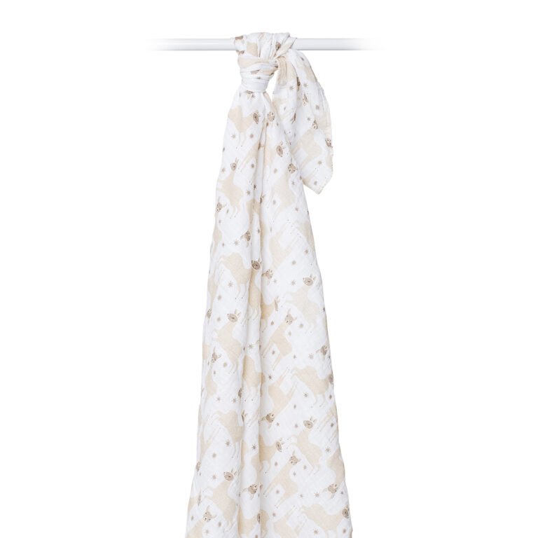 LJ464 - LlamaCottonSwaddle - hanging
