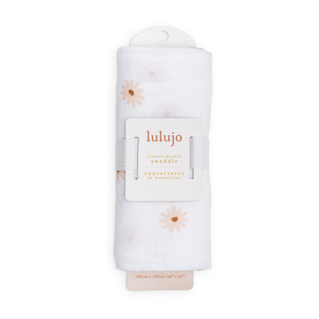 Muslin Swaddle L  (100cm x 100cm) - Daisies