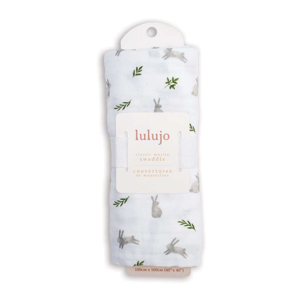 Muslin Swaddle L  (100cm x 100cm) - Bunnies