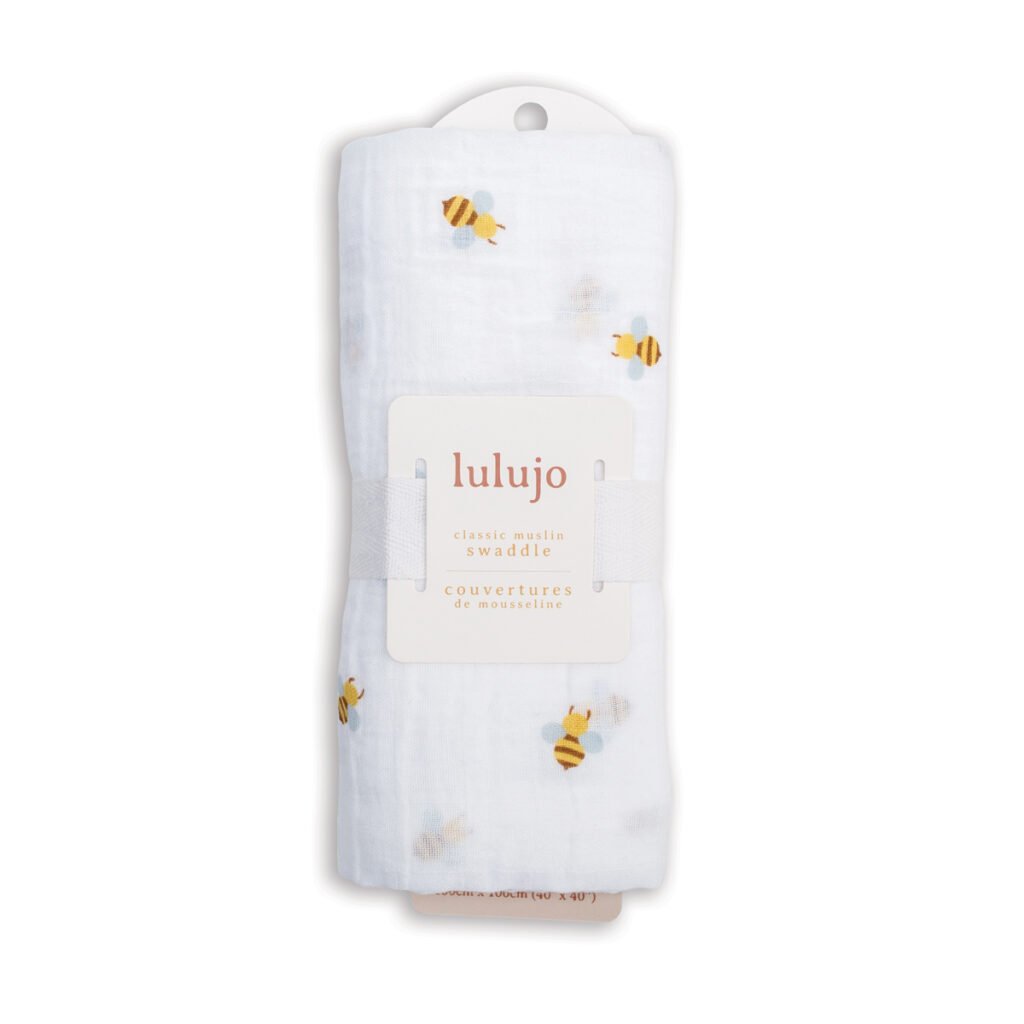 Muslin Swaddle L  (100cm x 100cm)- Bees
