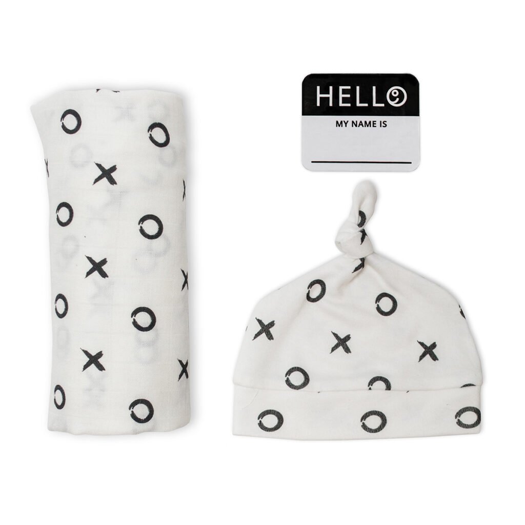 Bamboo Hat and Swaddle Blanket - XO