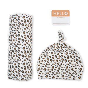 Bamboo Hat and Swaddle Blanket - Leopard