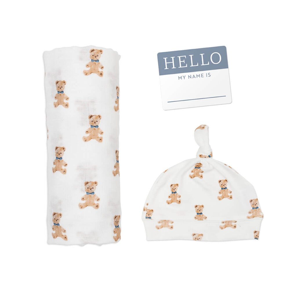 Bamboo Hat and Swaddle Blanket - Vintage