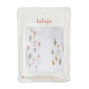 Muslin Crib Sheet (135cm x 70cm) - Fish
