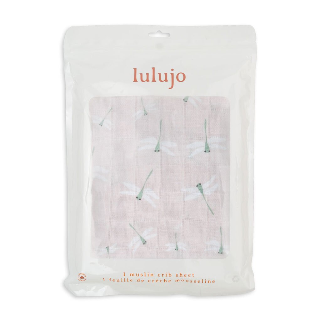 Muslin Crib Sheet (135cm x 70cm) - Dragonfly
