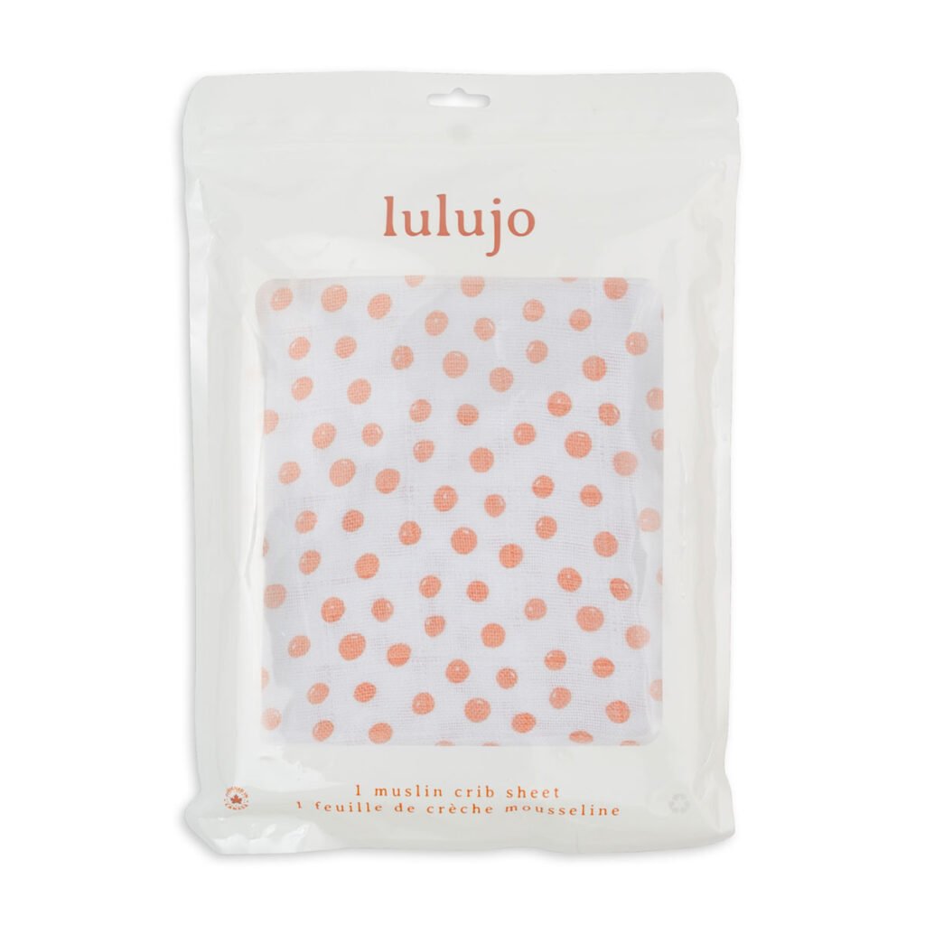 Muslin Crib Sheet (135cm x 70cm) - Dots
