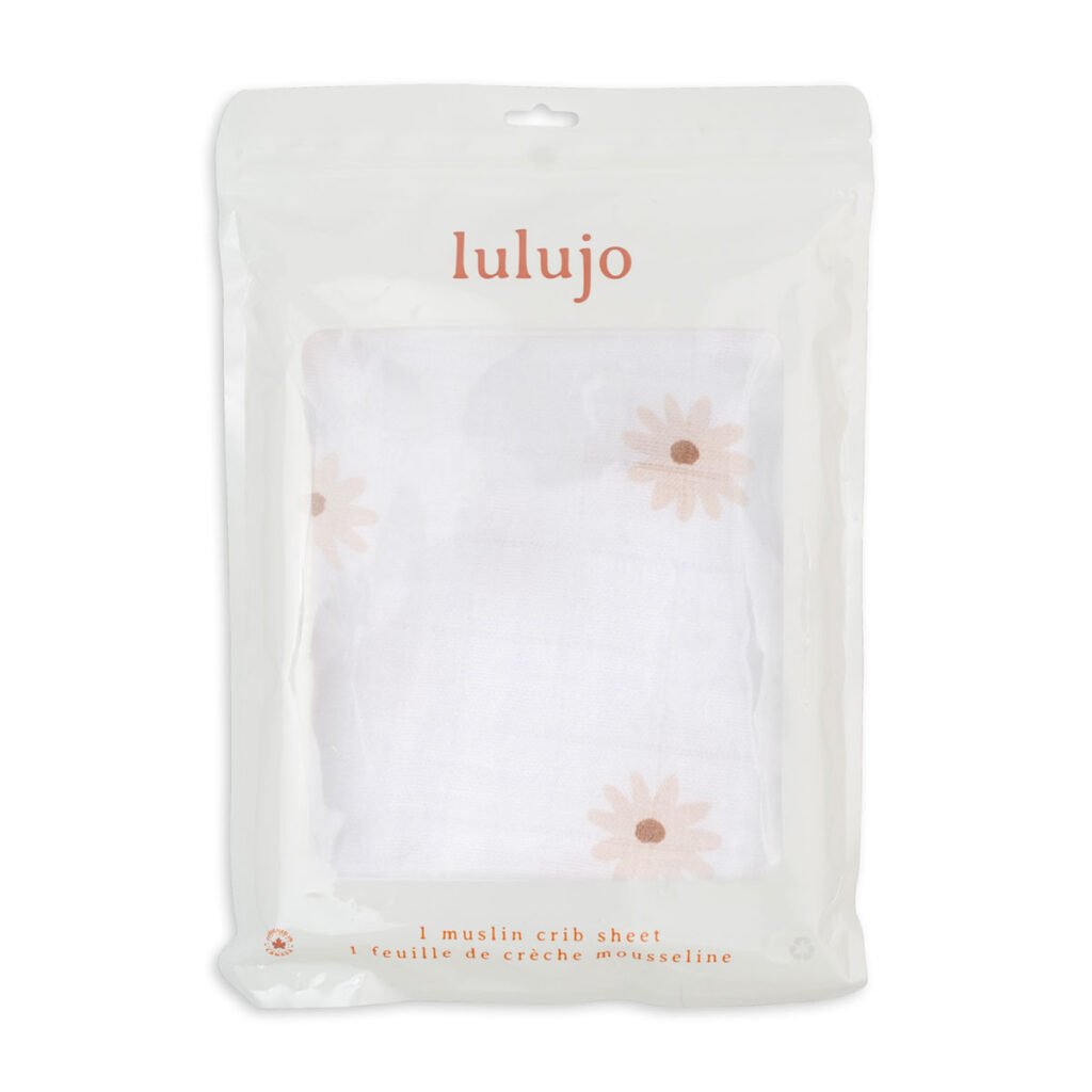 Muslin Crib Sheet (135cm x 70cm) - Daisies