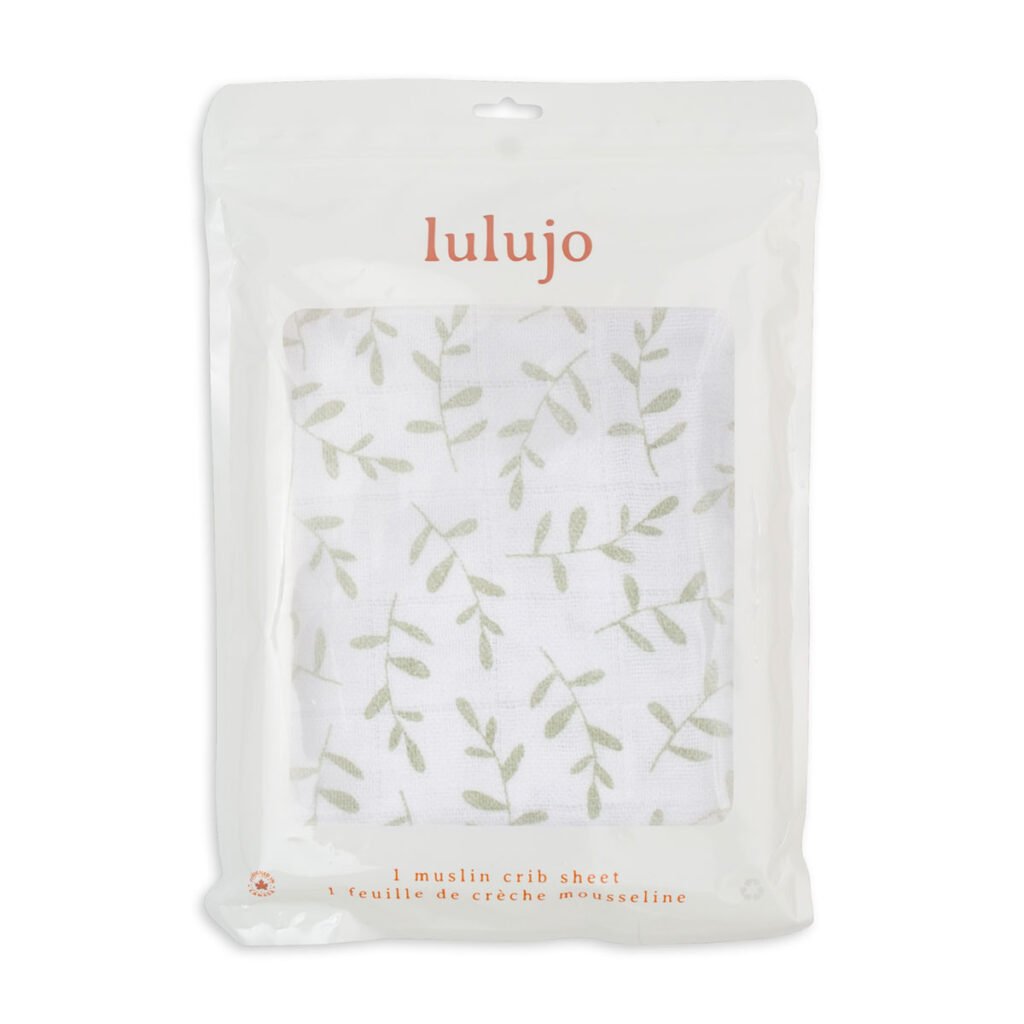 Muslin Crib Sheet (135cm x 70cm) - Greenery