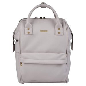 BabaBing! Mani Vegan Leather Backpack Changing Bag - Blush Grey