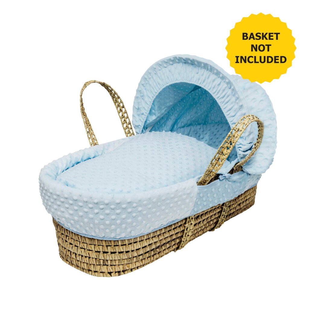 Blue Dimple Moses Basket Bedding Set
