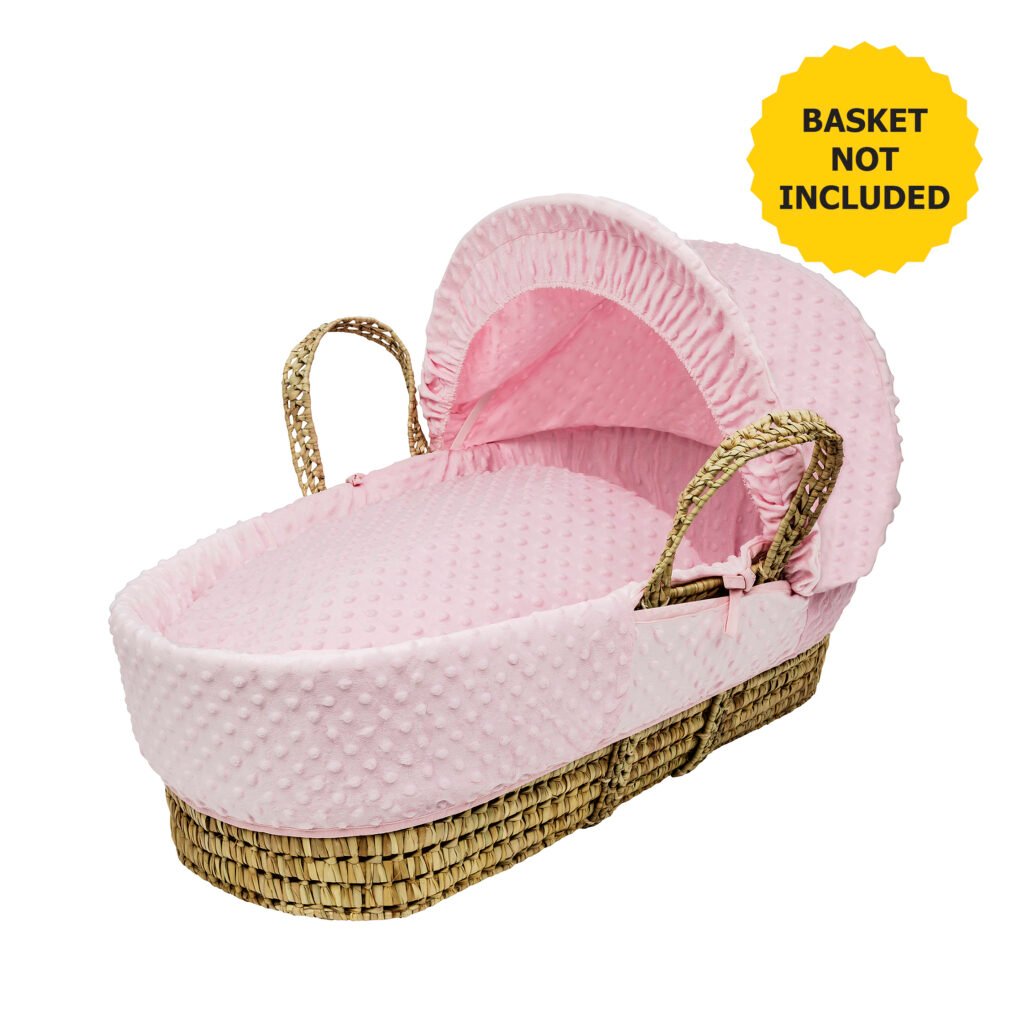 Pink Dimple Moses Basket Bedding Set