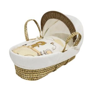 Tiny Ted Cream Palm Moses Basket