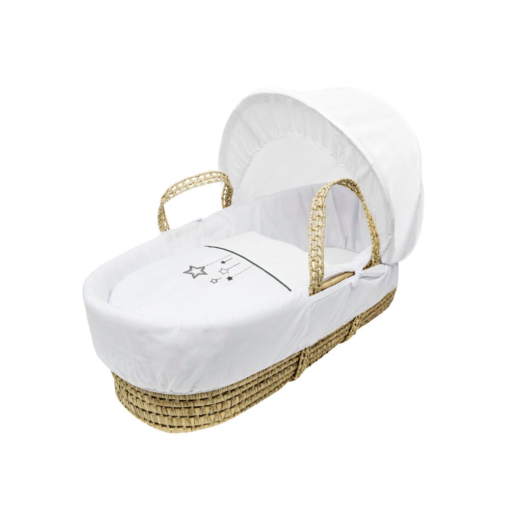 White Wish Upon Star Palm Moses Basket