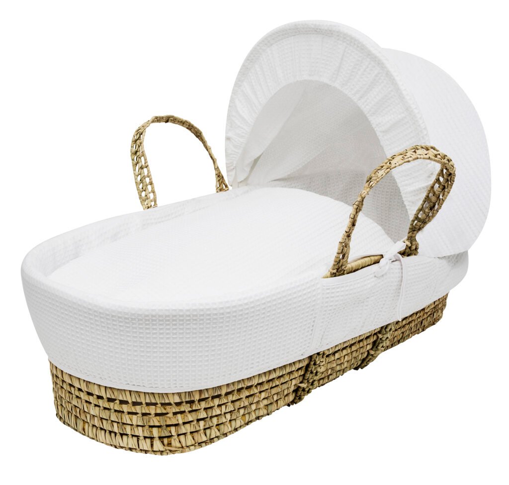 White Waffle Palm Moses Basket