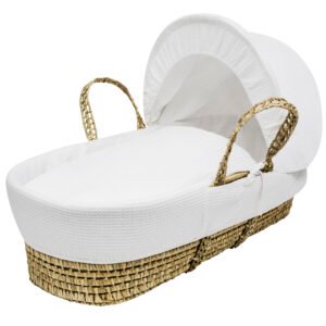White Waffle Palm Moses Basket
