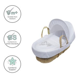 White Teddy Wash Day Palm Moses Basket